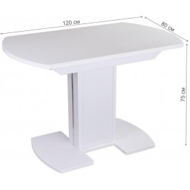 Стол Альфа ПО-1 КМ белый / камень 04 / ножка 05-1 белая / камень