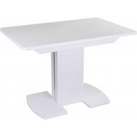 Стол Альфа ПР КМ белый / камень 04 / ножка 05 белая / камень