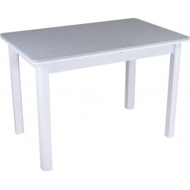 Стол Альфа ПР КМ белый / камень 07 / ножка 04 белая