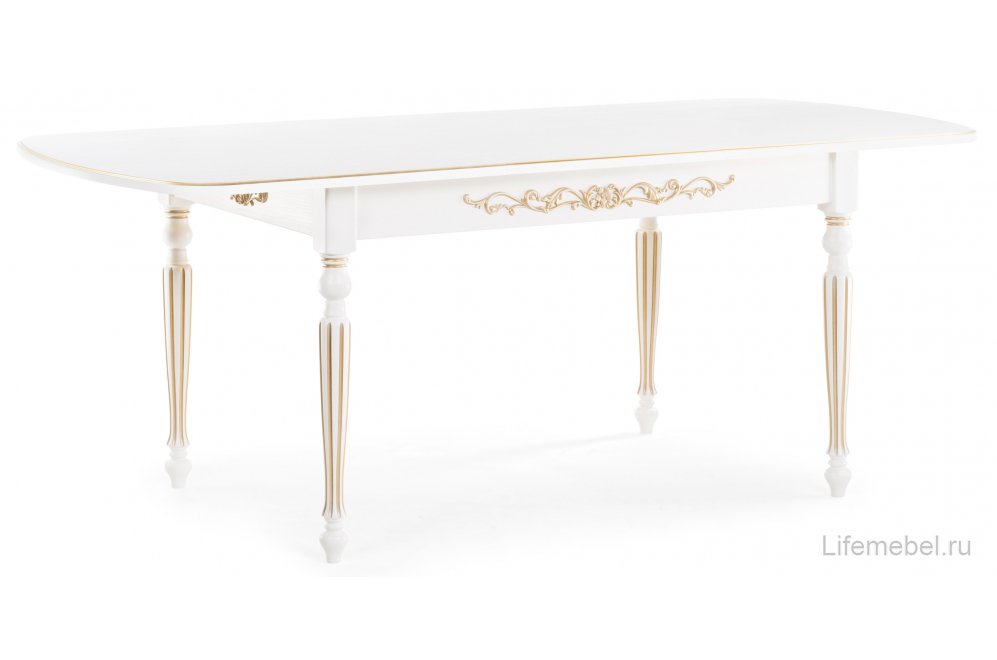 Стол Бевье молочный / золото