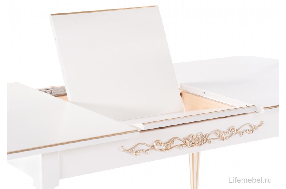 Стол Бевье молочный / золото