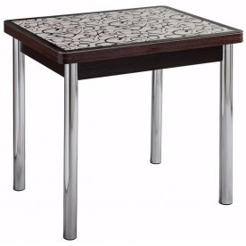 Стол Чинзано М-2 ст2, кремовый с узором венге / молочный дуб, ножка из МДФ 07