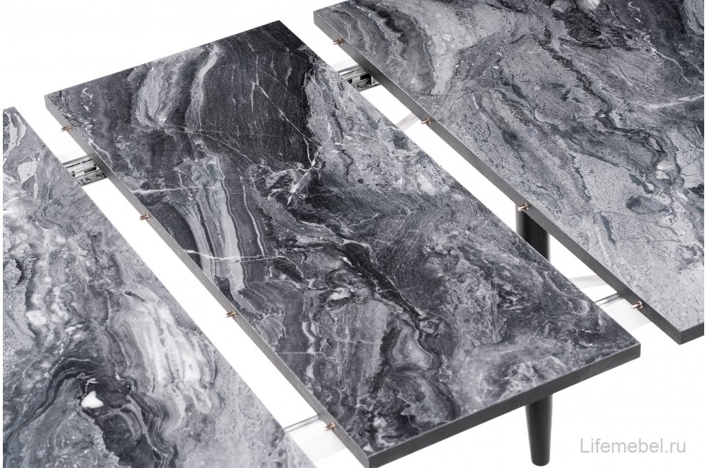 Стол раскладной Гуанг гранит темный / черный