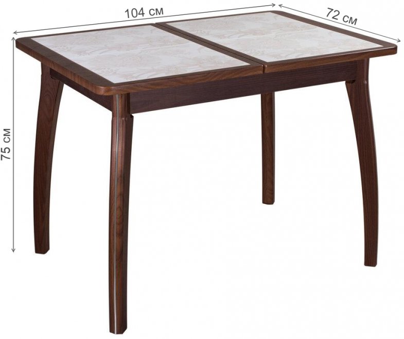 Стол Каппа ПР винилпленка орех / плитка 32 / ножка 07 винилпленка орех