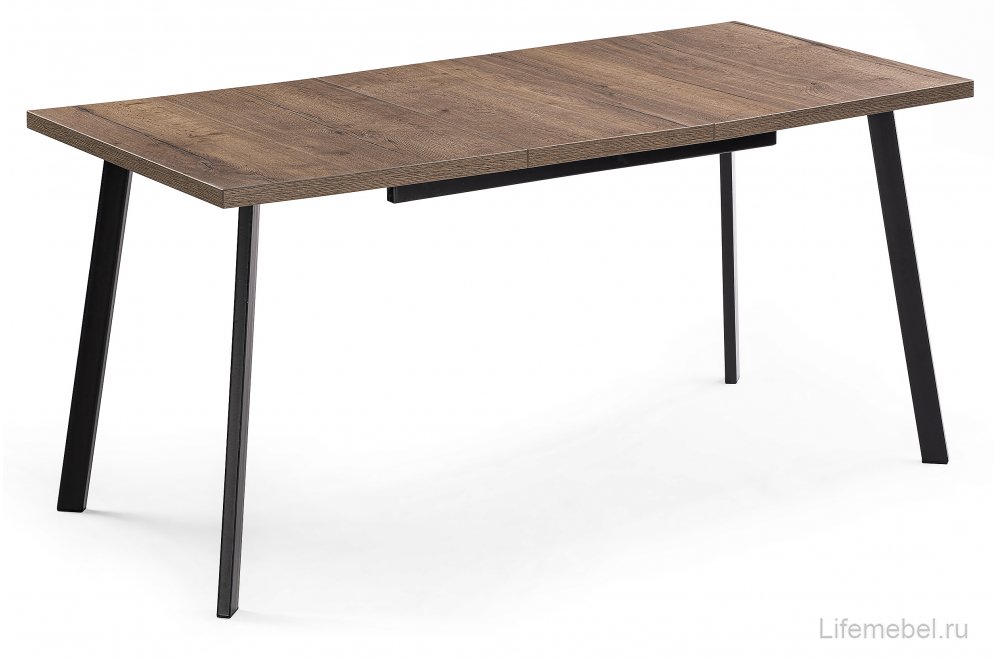 Стол раскладной Колон Лофт 120 32 мм дуб галифакс табако / черный матовый