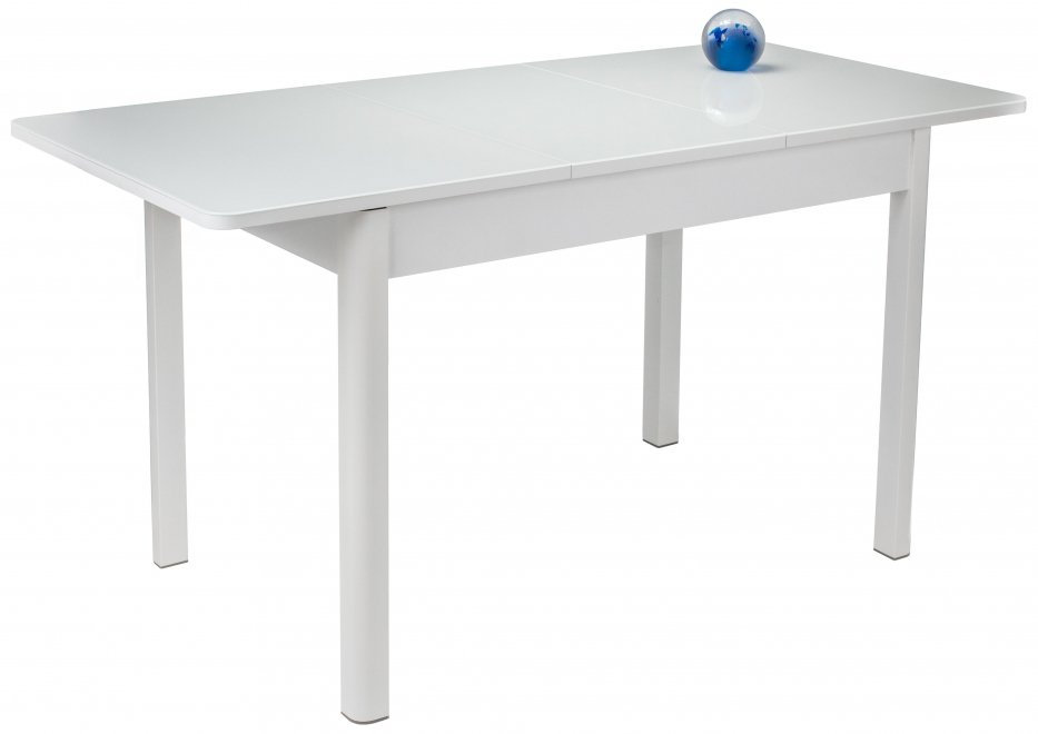 Стол Lionel-1 белый / белое стекло / вкладка стекло