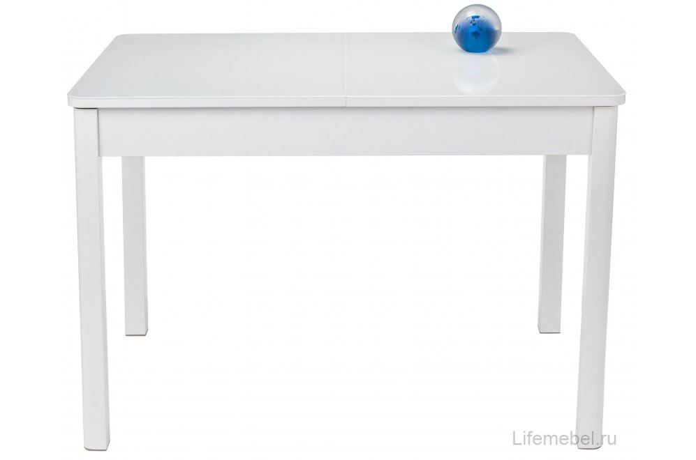Стол Lionel-1 белый / белое стекло / вкладка стекло