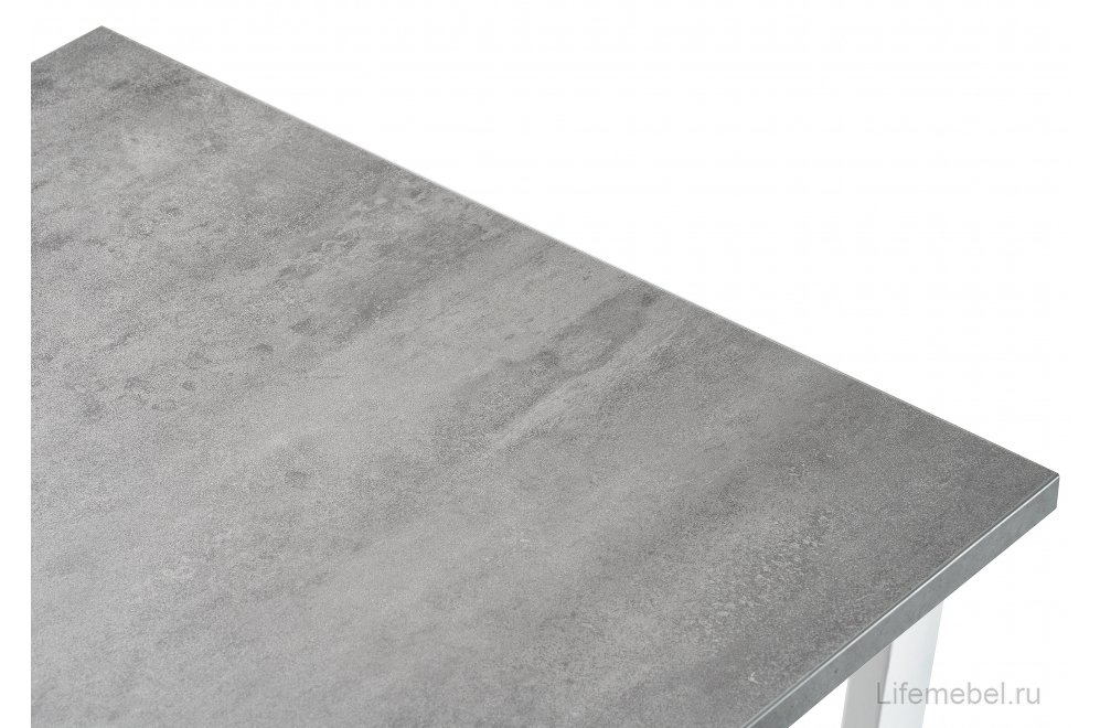 Деревянный стол Лота Лофт 120х75 бетон светлый / белый матовый