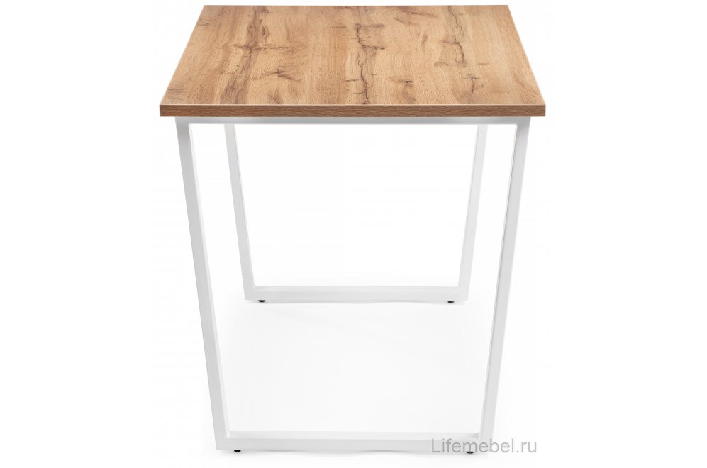 Деревянный стол Лота Лофт 140х80 белый матовый / дуб крафт золотой