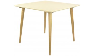 Деревянный стол Монте М 90 натуральное дерево / слоновая кость