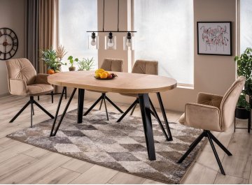 Складной стол Galaxy 100-168/100/76 дуб артизан / черный