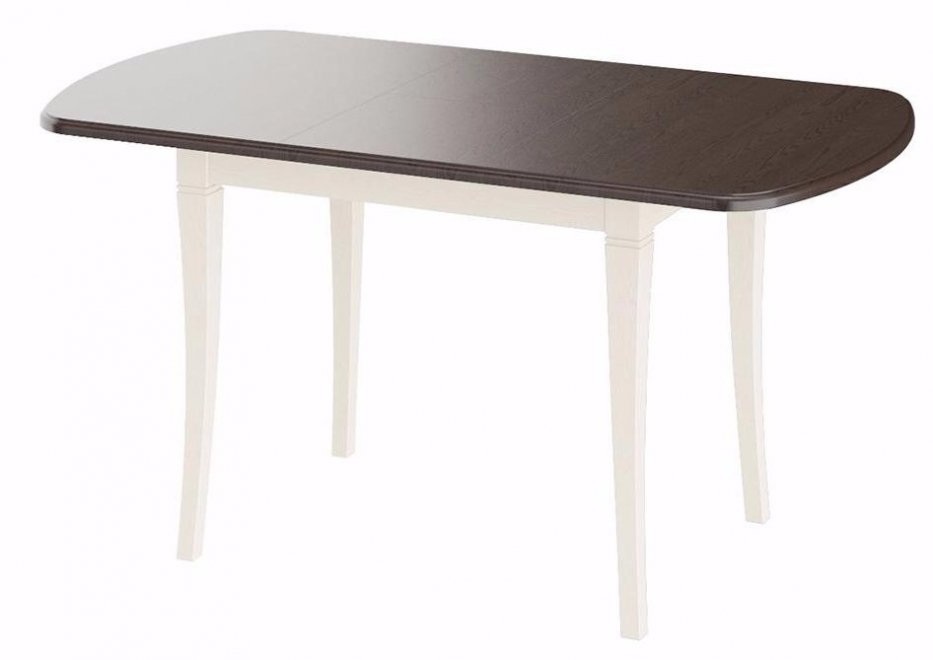 Стол обеденный Альт СМ (Б)-101.01.11(1) раздвижной на деревянных ножках слоновая кость  / орех темный