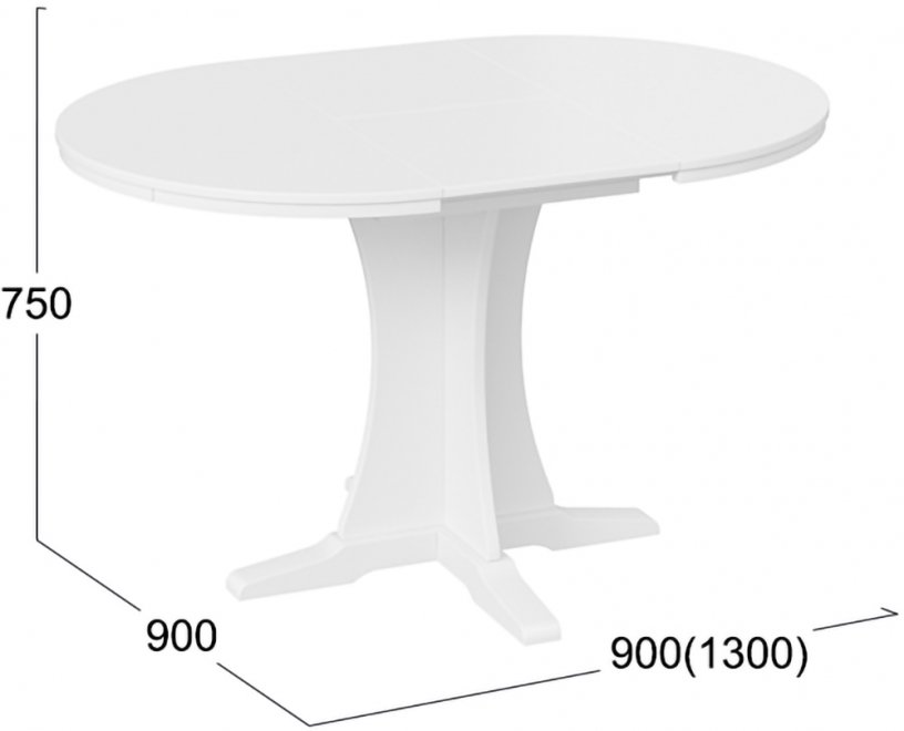 Деревянный стол Amadeo 1 белый матовый