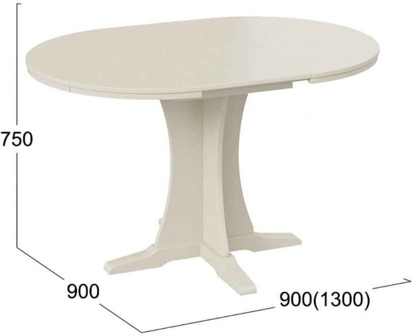 Деревянный стол Amadeo 1 слоновая кость