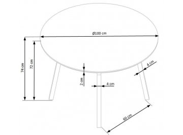 Деревянный стол Balrog Okragly 100/74