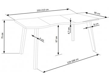 Деревянный стол Dickson 150-210/90/75