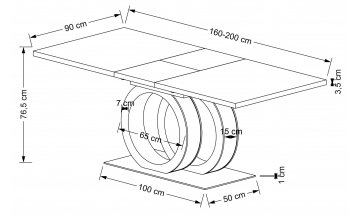 Деревянный стол Galardo 160-200/90/76