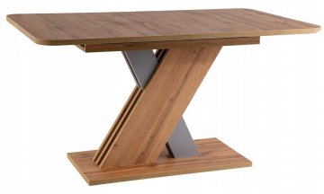 Деревянный стол Exel D 140-180/85/76 дуб вотан / серебряный