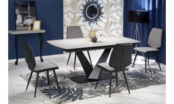 Деревянный обеденный стол Vinston 180-230/95/76 темно-серый / черный