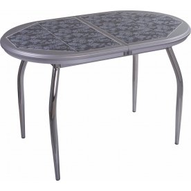 Стол Шарди О серый / плитка 09 / ножка 01 хром