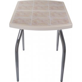 Стол Шарди ПО крем / плитка №21 / ножка 01 хром