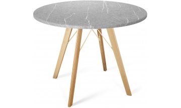 Деревянный стол SHT-TU9/90 прозрачный лак / серый мрамор