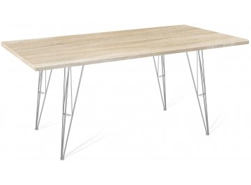 Обеденный стол SHT-TU10 / 120 / 80 МДФ хром лак / дуб сонома светлый