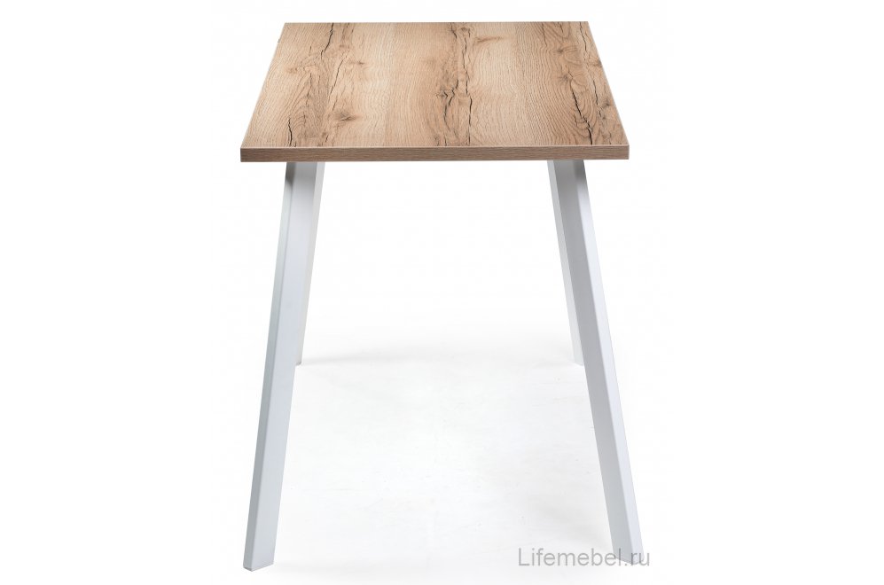 Стол Тринити Лофт 120 25 мм белый матовый / дуб делано светлый