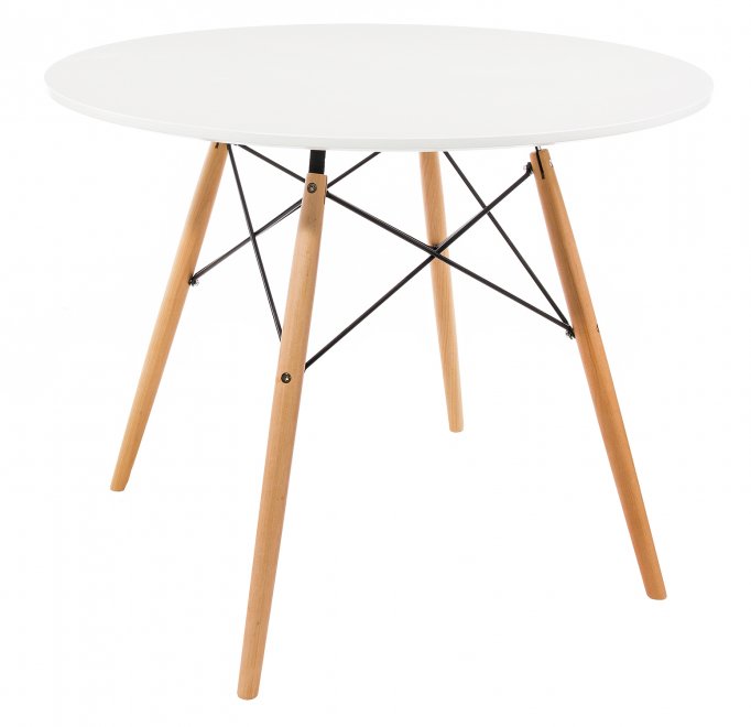 Стол Tulip 150 white top / wood leg