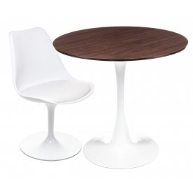 Стол Tulip Nut белый / орех