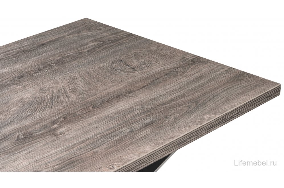 Стол Вик 120х75х77 дуб рошелье / черный матовый