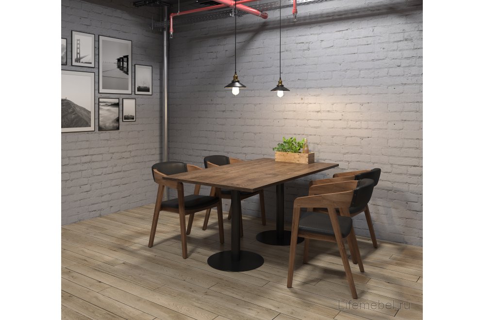 Стол VAST-160 (1600*800*740) teakwood/черный