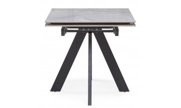 Керамический стол Невис 140(200)х80х76 creto statuario cara polished / черный