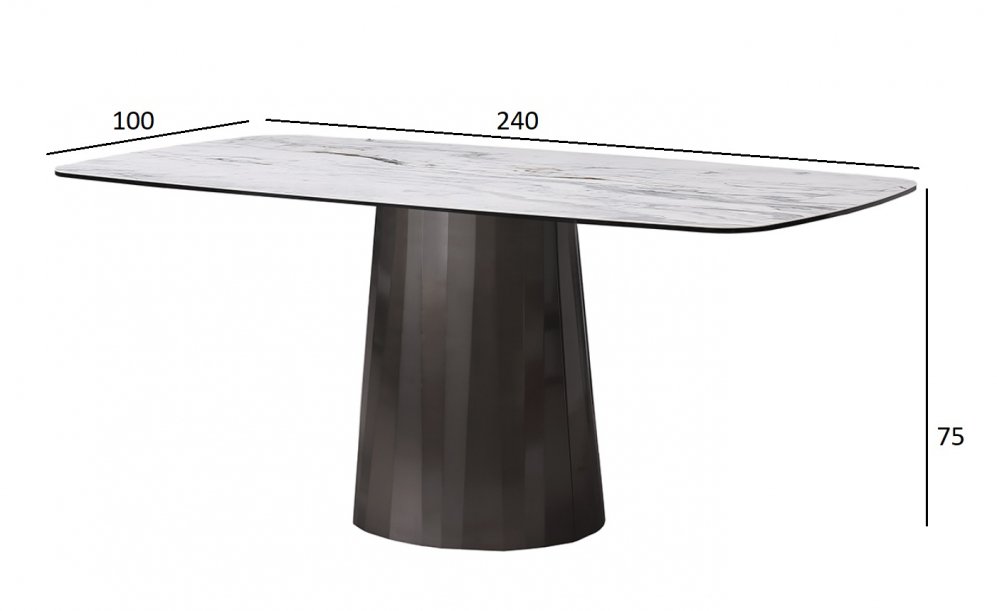 Керамический стол 57EL-91600 240х100х75 серый керамика