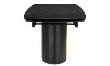 Керамический стол Бовер 180(220)x90 черный мрамор / черный / дуб натуральный