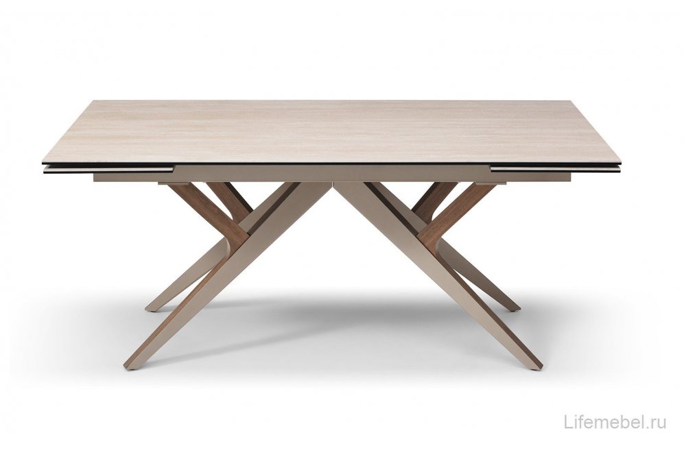 Керамический стол DT2448 желтый / травертин