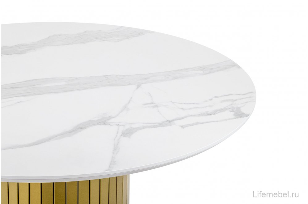 Керамический стол Гравент 110 patagonoa bianco repose / золотой