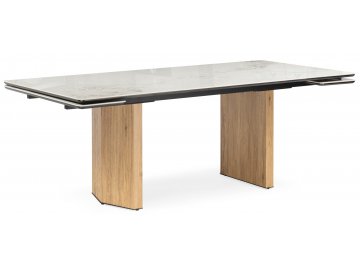 Стеклянный стол Монерон 200 brecha crema elegance / дуб монтана