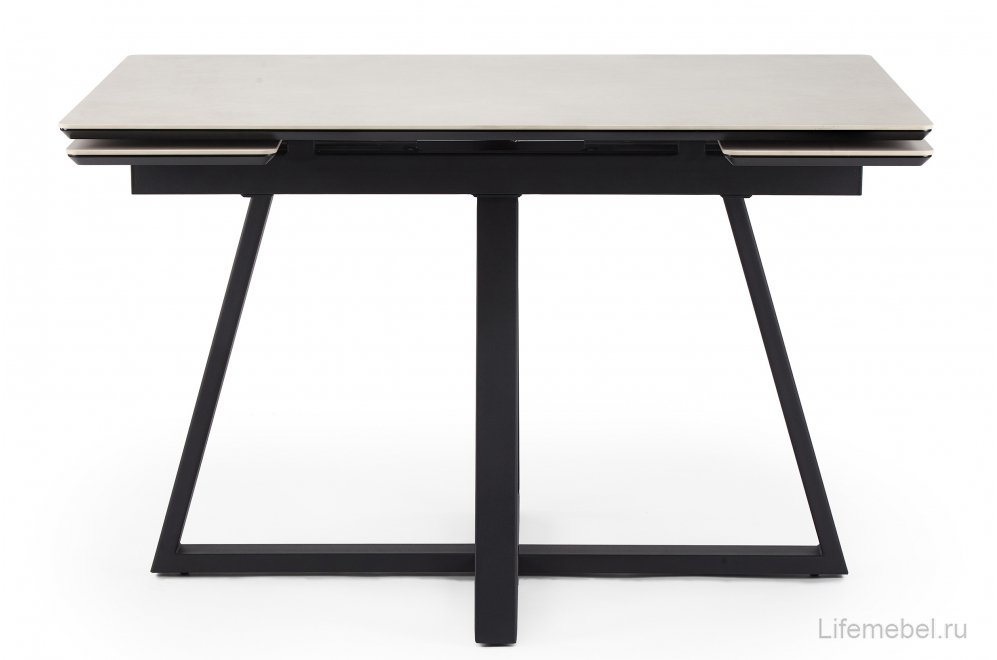 Керамический стол Памелла 140(200)х80 carmen light grey / черный