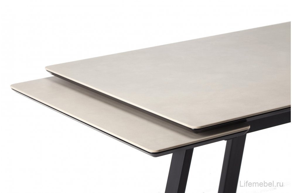 Керамический стол Памелла 140(200)х80 carmen light grey / черный