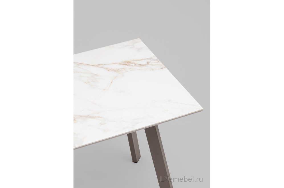 Керамический стол Райли белый / капучино