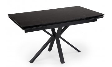 Керамический стол Старлайт 140(200)х80 snow alpin white / черный