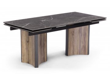 Керамический стол Саливан nero marquina / дуб бомонд лофт