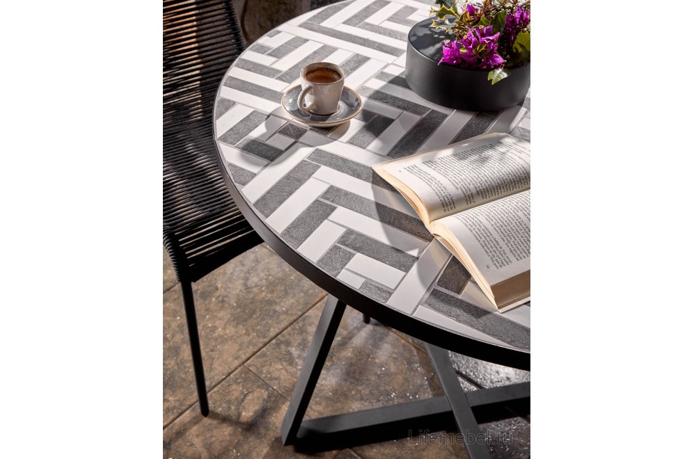 Керамический стол Tella черно-белый