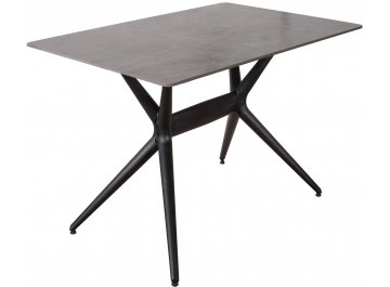 Керамический стол FF Bianca Pietra selvatica светло-серый мрамор / черный