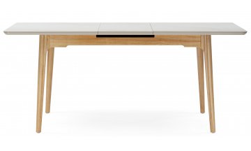 Керамический стол Halmar 140(180)x80 белый спеченный камень / светлое дерево