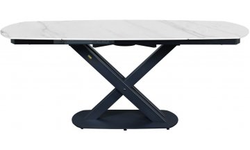 Керамический стол SHT-T75 раскладной белый мрамор / черный