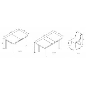 Обеденная группа K28A 2 стула brown