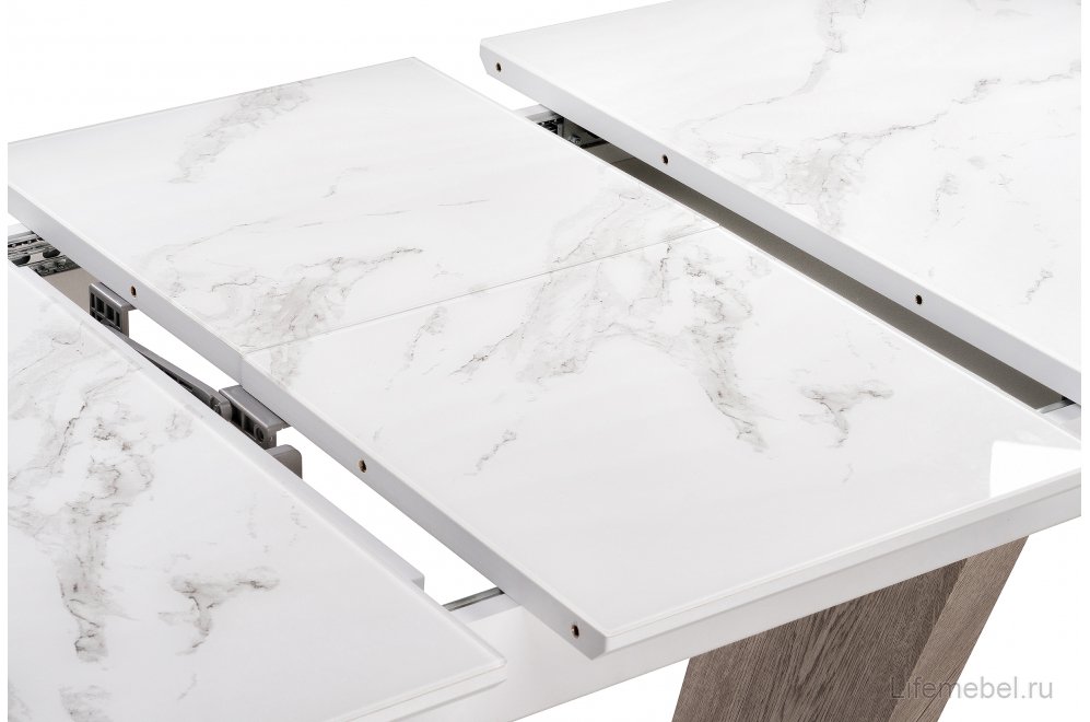 Обеденная группа Колиан сливовый / кремовый / белая шагрень / дуб