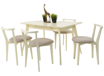 Стол складной Сканди Франк 120 натуральное дерево / натуральное дерево бежевый / слоновая кость / слоновая кость